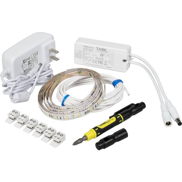 5' 12 volt 4000K Cool White Dimmable Tape Light Kit